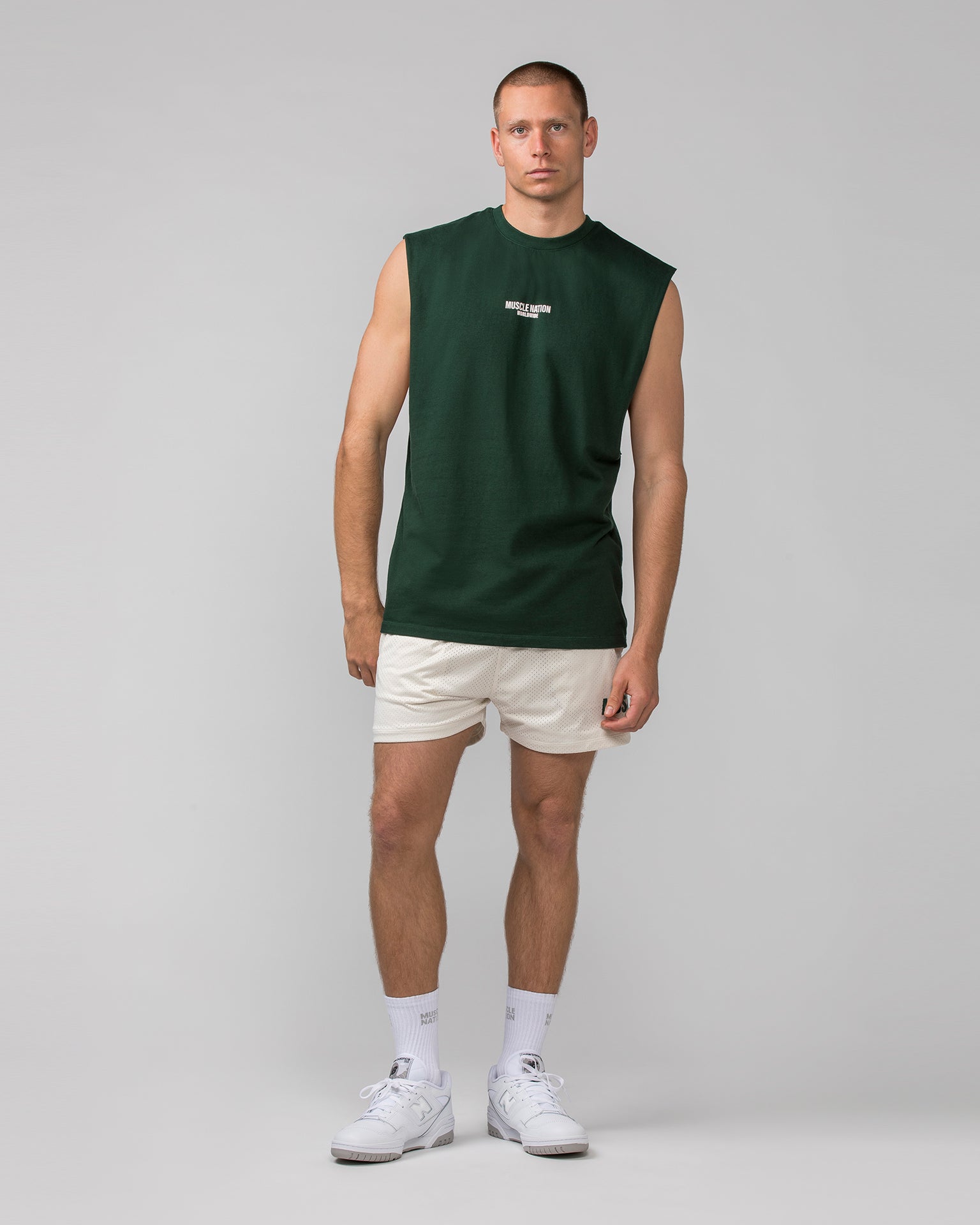 Muscle Nation Gym Shorts Worldwide Lay Up 3.5'' Shorts - Travertine