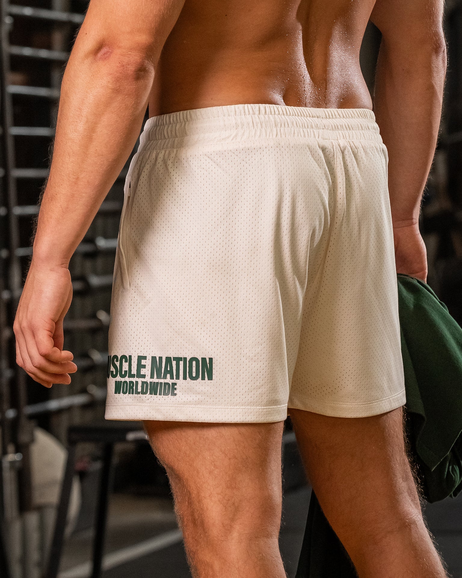Muscle Nation Gym Shorts Worldwide Lay Up 3.5'' Shorts - Travertine