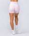 Muscle Nation Gym Shorts Zero Rise Rib Midway Shorts - Baby Pink