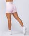 Muscle Nation Gym Shorts Zero Rise Rib Midway Shorts - Baby Pink