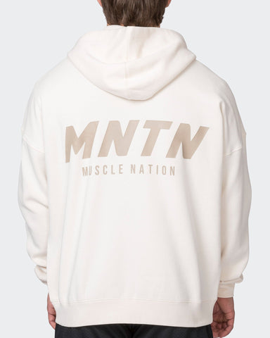 Muscle Nation Hoodies Mens Vintage Oversized Zip Up Hoodie - Travertine
