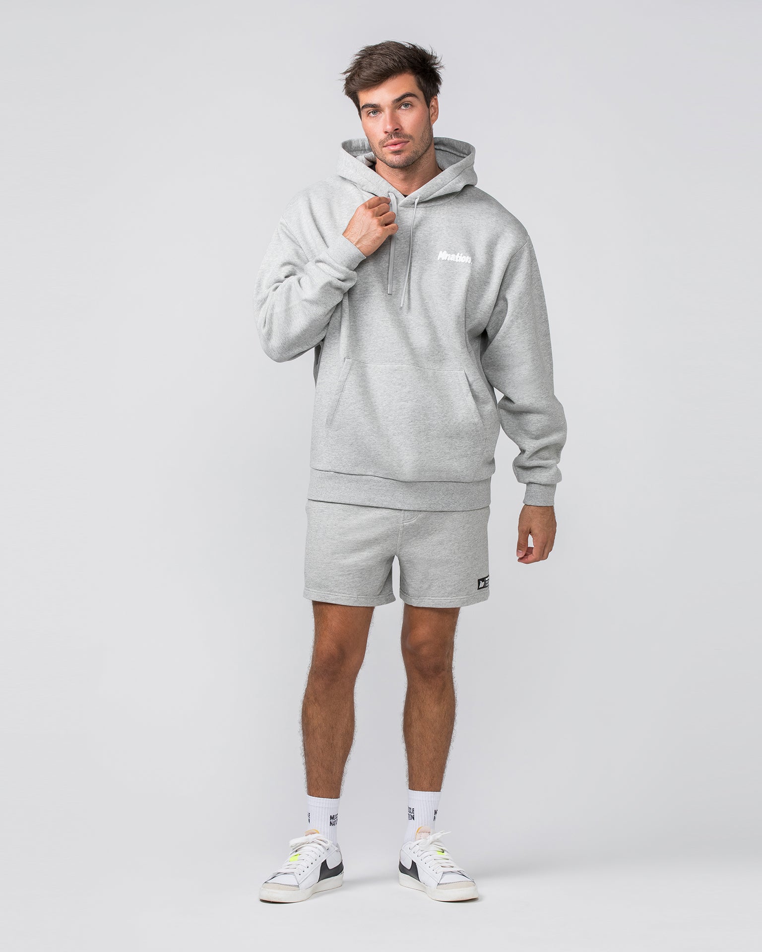 Muscle Nation Hoodies MNation Oversized Hoodie - Grey Marl