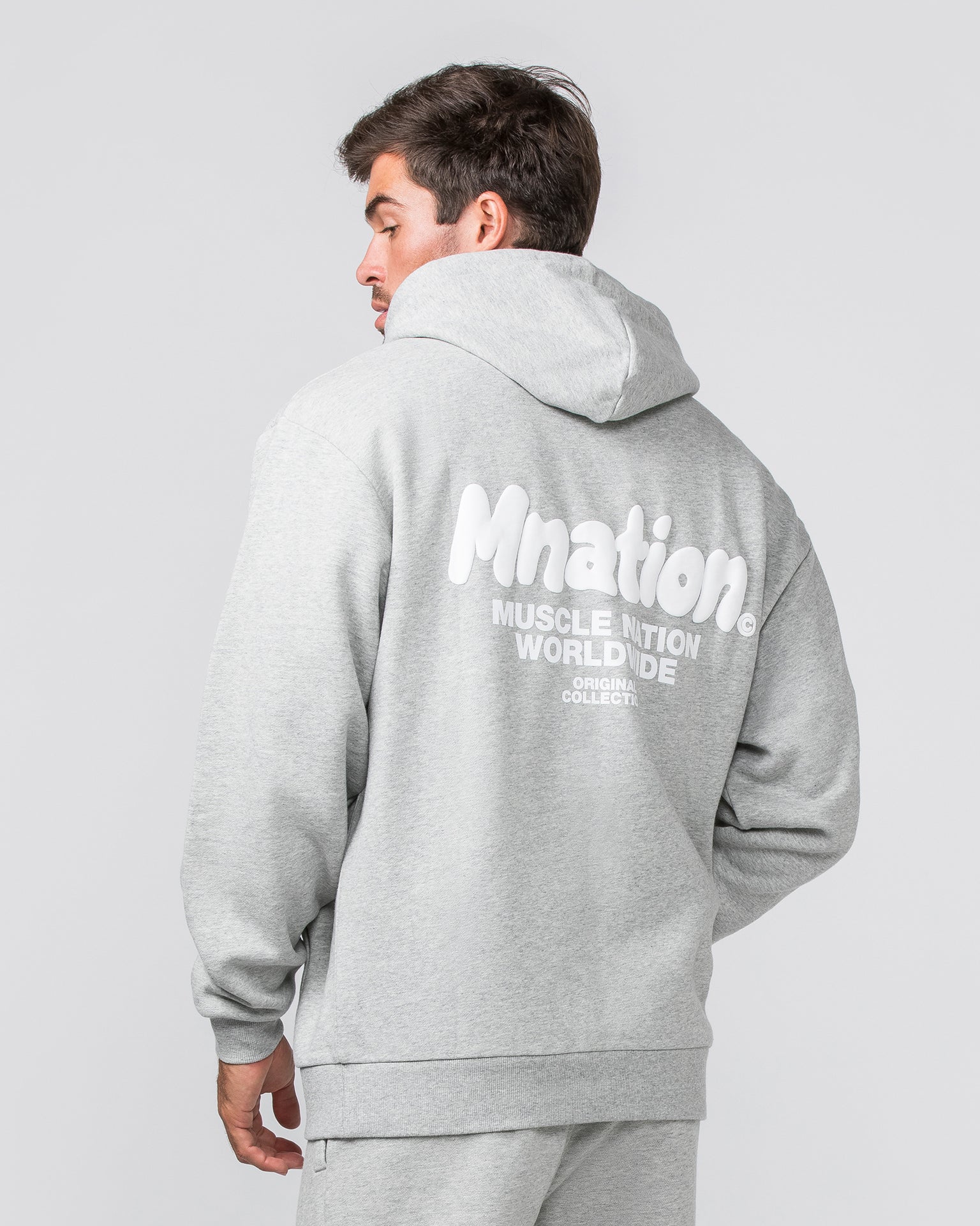 Muscle Nation Hoodies MNation Oversized Hoodie - Grey Marl
