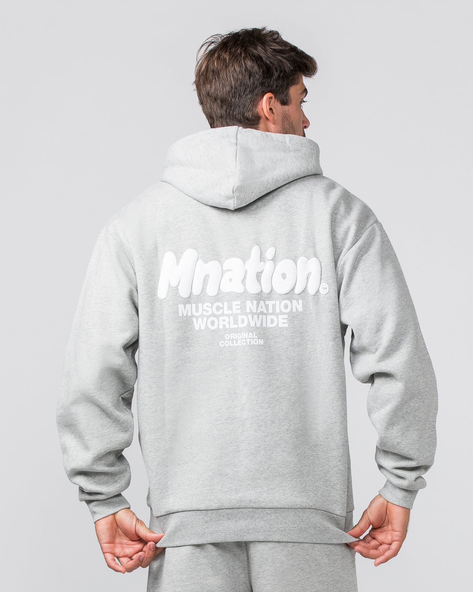 Muscle Nation Hoodies MNation Oversized Hoodie - Grey Marl