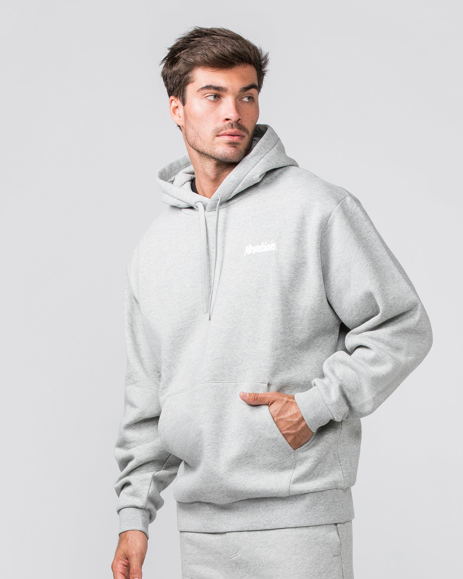 Muscle Nation Hoodies MNation Oversized Hoodie - Grey Marl