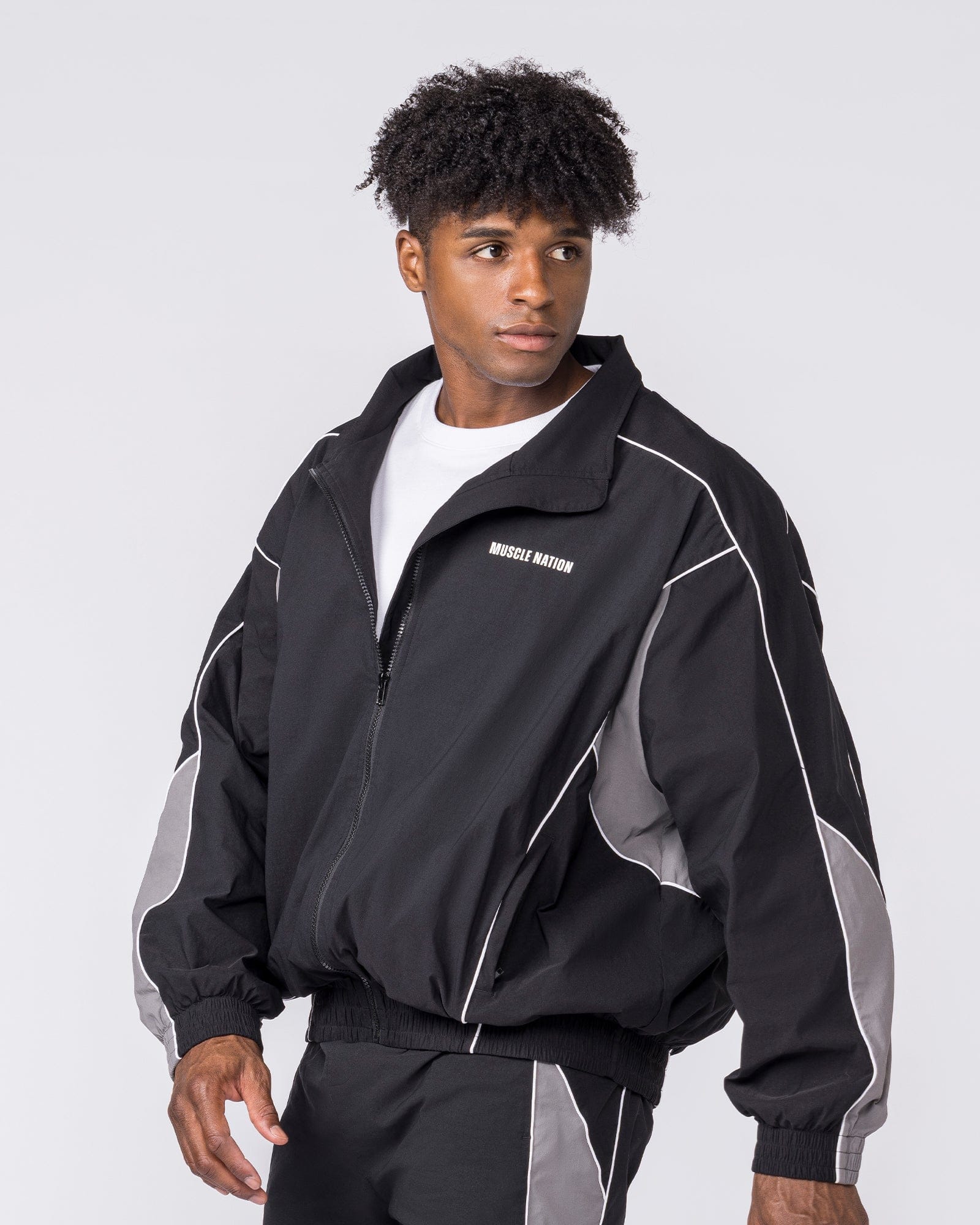 Muscle Nation Jackets Command Windbreaker Zip Through - Black