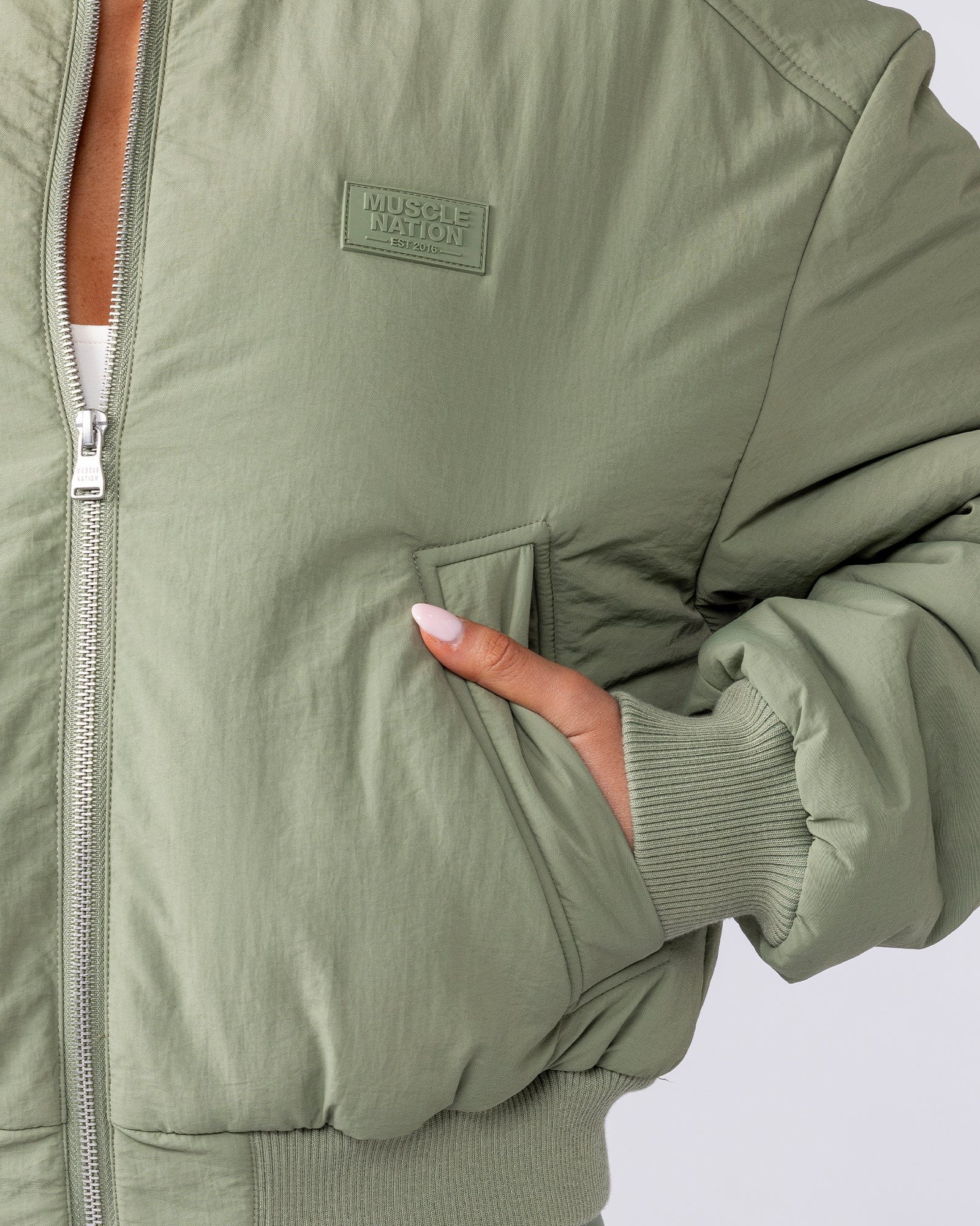 Muscle Nation Jackets Pursuit Bomber Jacket - Muted Khaki