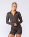 Muscle Nation Jackets Sculpt Seamless Cropped Jacket - Cocoa