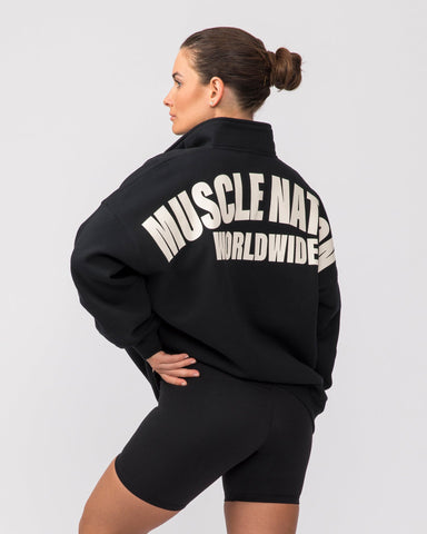 Muscle Nation Jumpers Classic Quarter Zip - Black