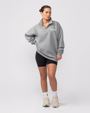 Muscle Nation Jumpers Classic Quarter Zip - Jet Grey