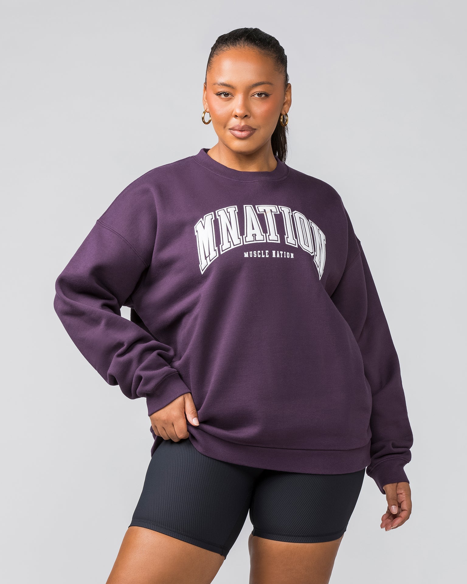 Muscle Nation Jumpers Copy of Varsity Crew Pullover - Navy