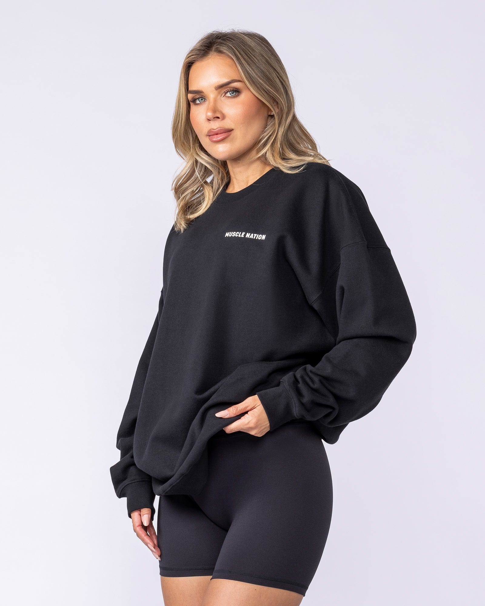Muscle Nation Jumpers & Hoodies Bubble Oversized Pullover - Black