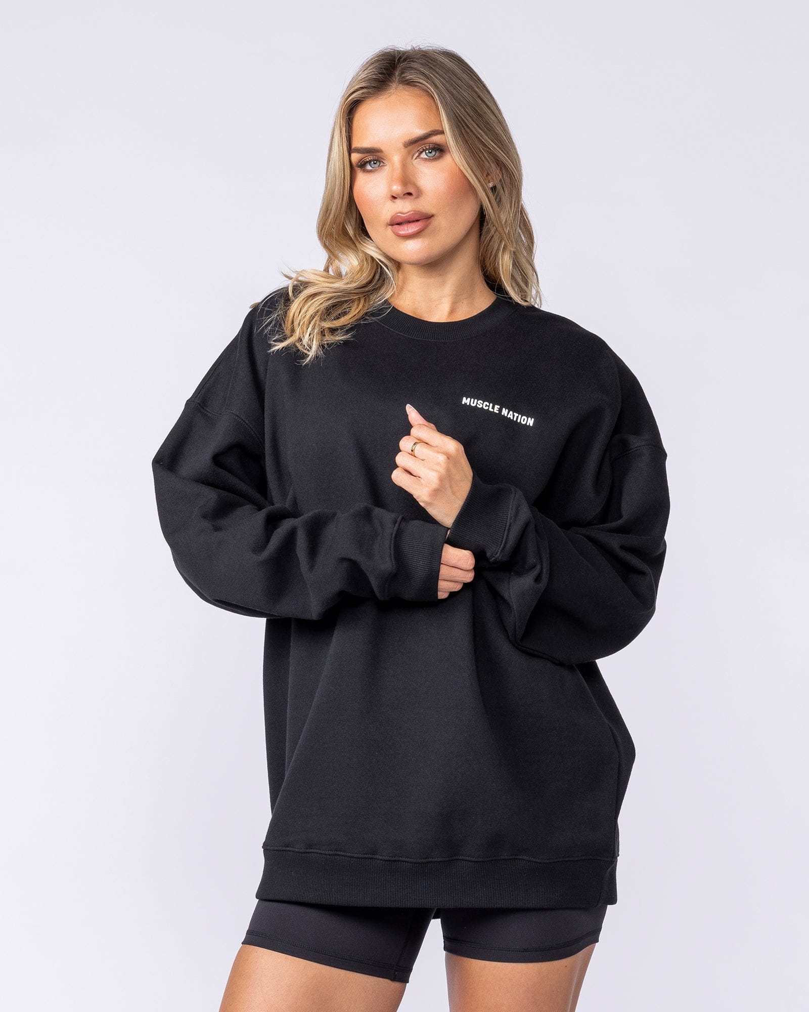 Muscle Nation Jumpers & Hoodies Bubble Oversized Pullover - Black