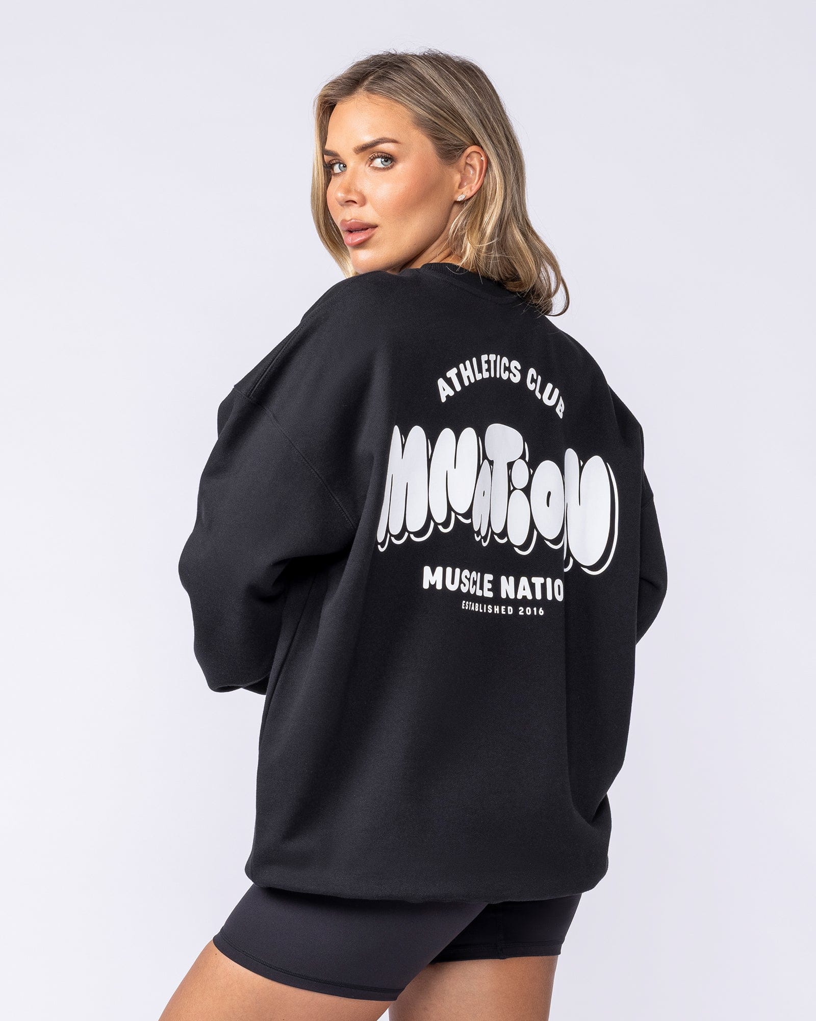 Muscle Nation Jumpers & Hoodies Bubble Oversized Pullover - Black