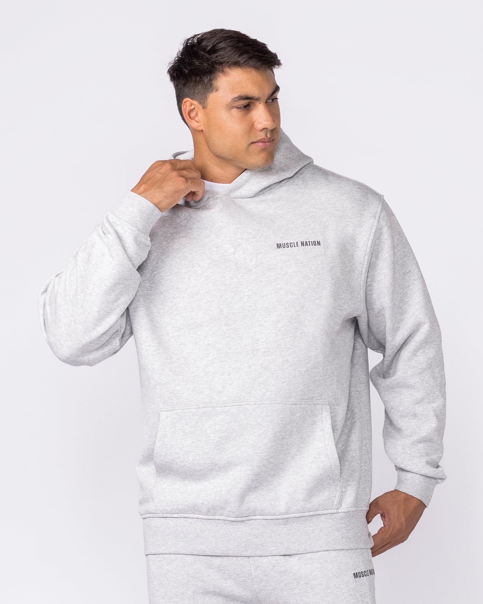 Muscle Nation Jumpers & Hoodies Essential Hoodie - Grey Marl