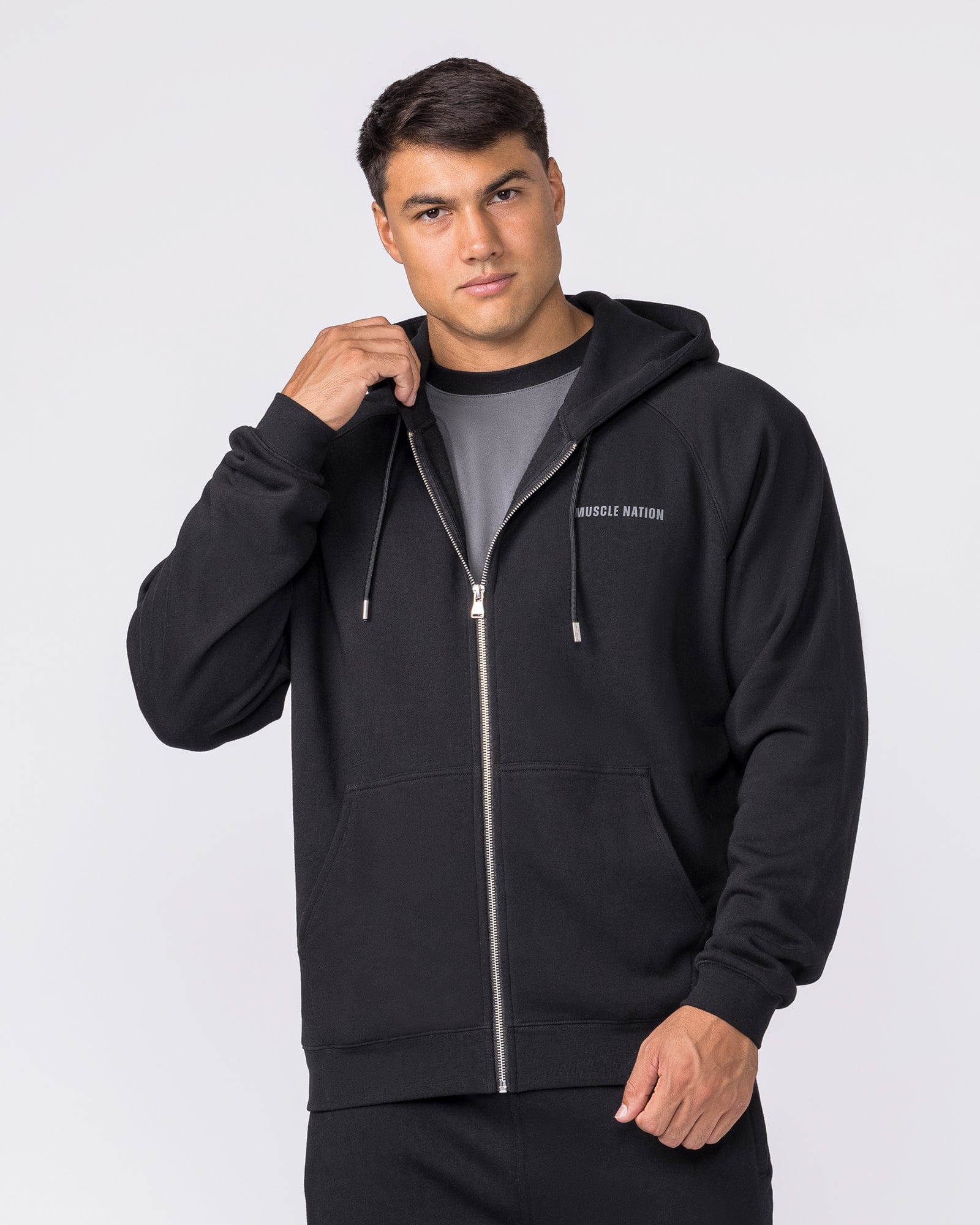 Muscle Nation Jumpers & Hoodies Essential Zip Hoodie - Black