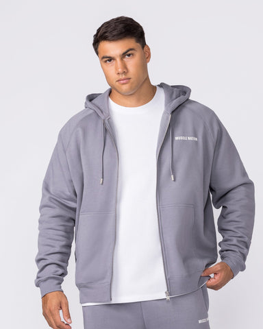 Muscle Nation Jumpers & Hoodies Essential Zip Hoodie - Cement