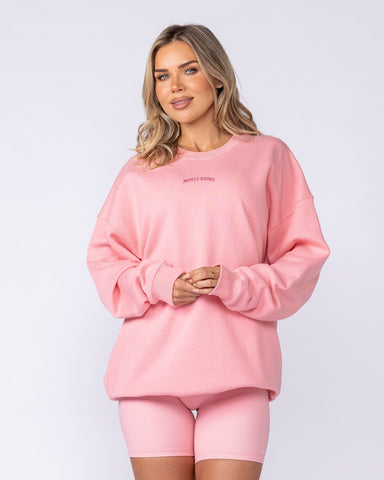 Muscle Nation Jumpers & Hoodies Fresh And Juicy Oversized Pullover - Petal Pink