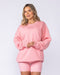 Muscle Nation Jumpers & Hoodies Fresh And Juicy Oversized Pullover - Petal Pink