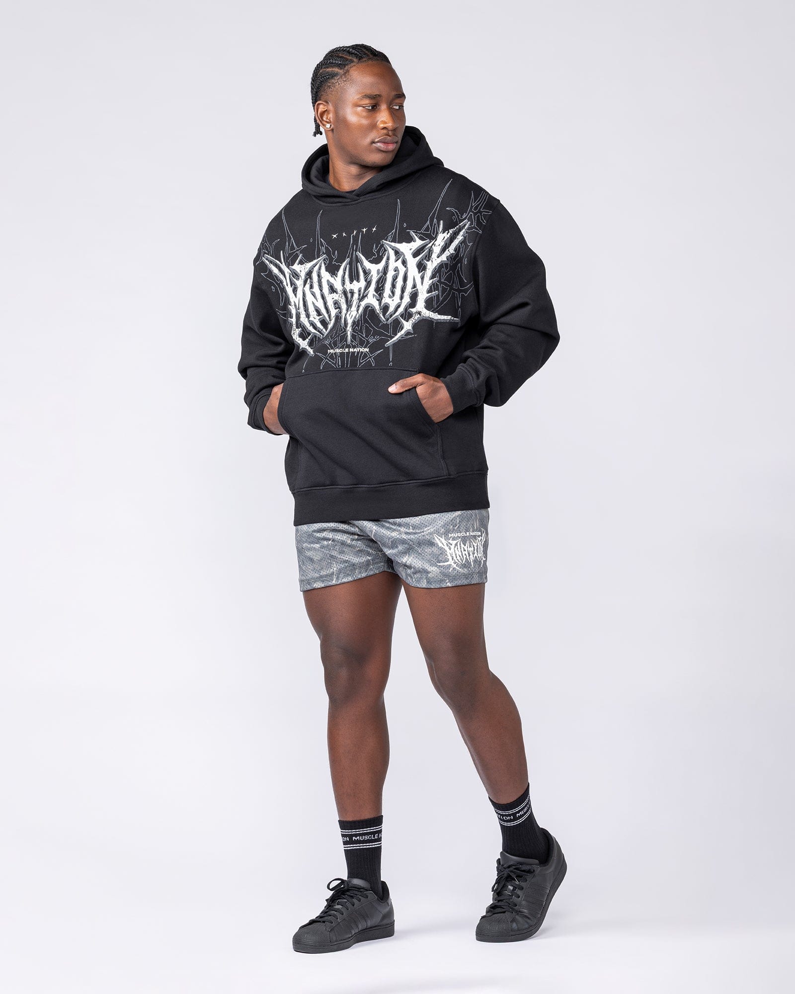 Muscle Nation Jumpers & Hoodies Gothic Oversized Hoodie - Black