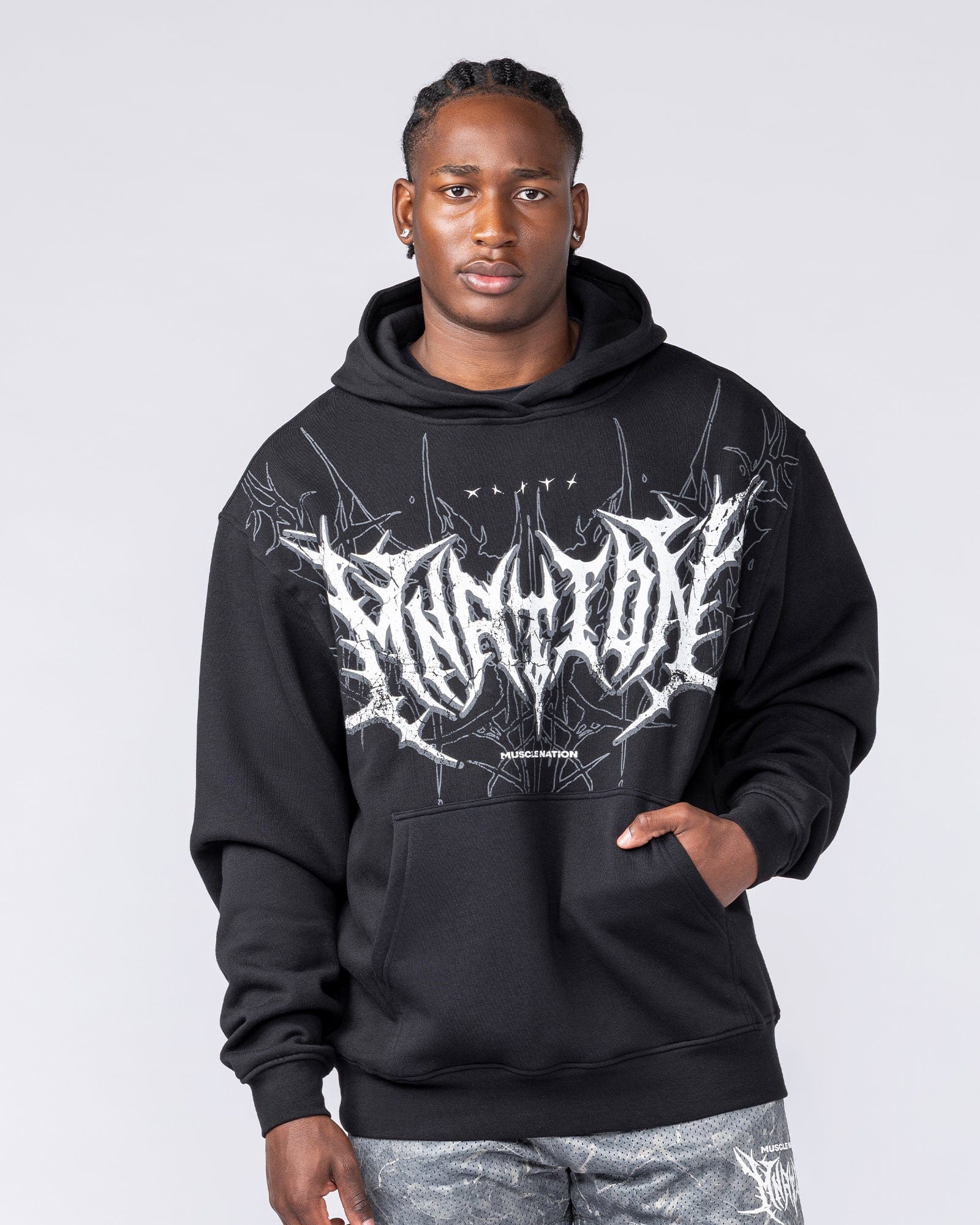 Muscle Nation Jumpers & Hoodies Gothic Oversized Hoodie - Black
