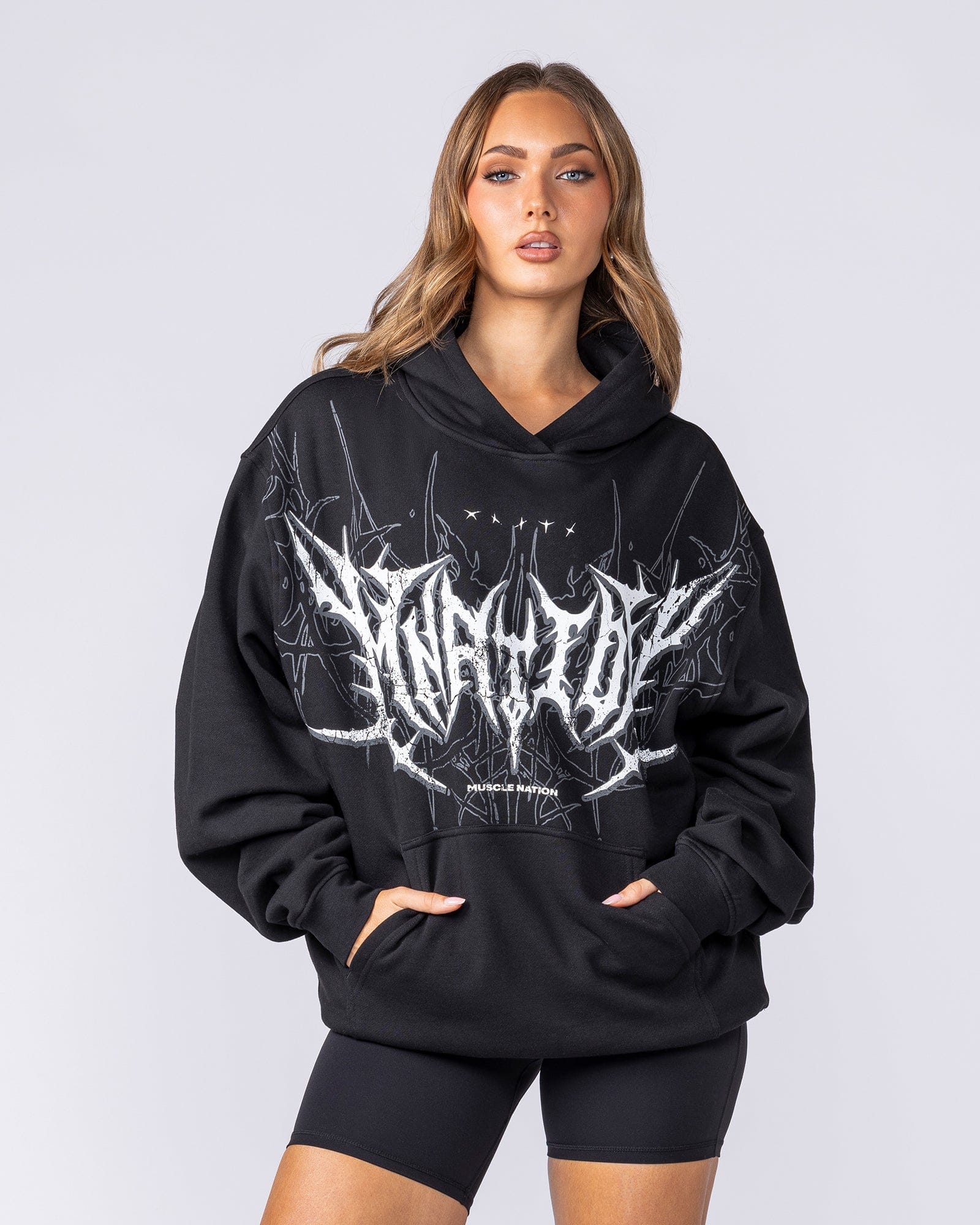 Muscle Nation Jumpers & Hoodies Gothic Oversized Hoodie - Black