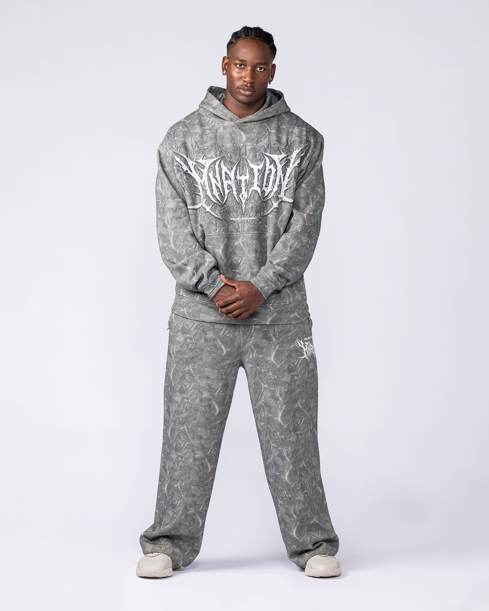 Muscle Nation Jumpers & Hoodies Gothic Oversized Hoodie - Washed Tree Camo