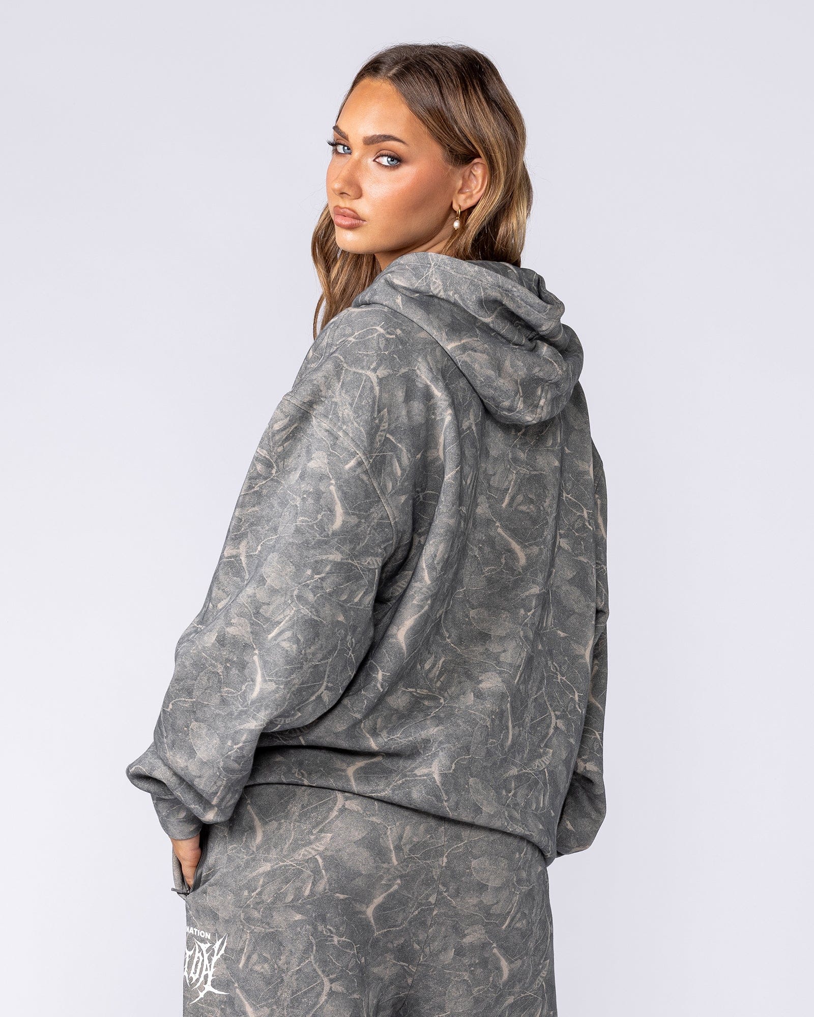 Muscle Nation Jumpers & Hoodies Gothic Oversized Hoodie - Washed Tree Camo