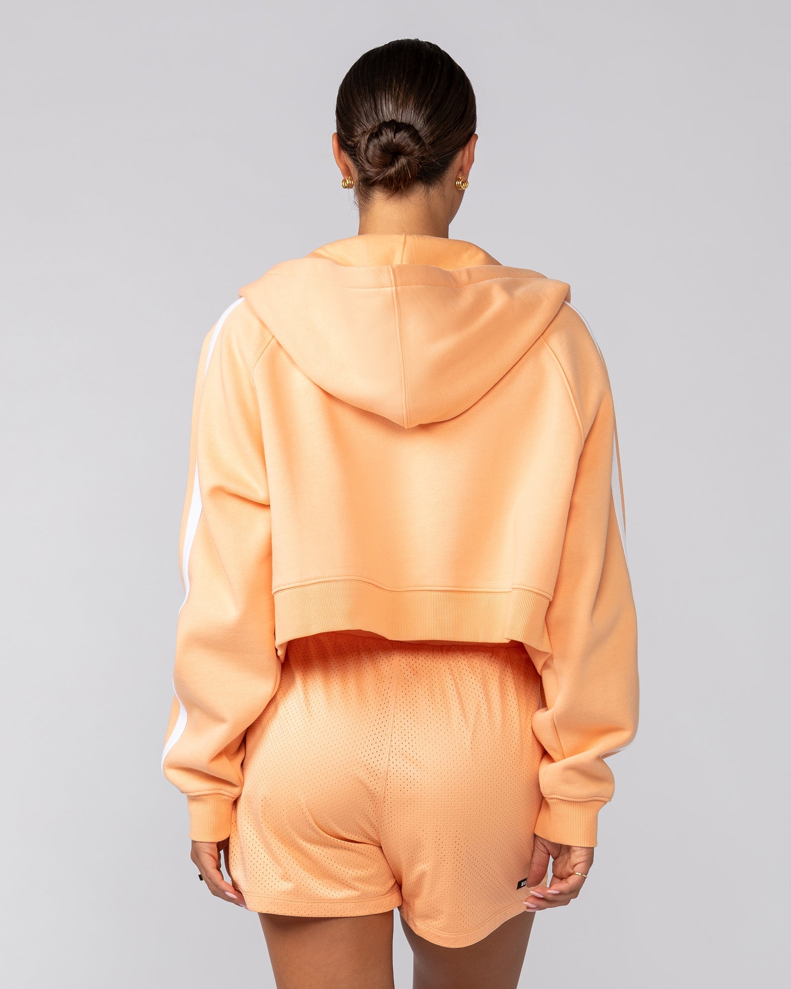 Muscle Nation Jumpers & Hoodies Recoup Cropped Zip Up Hoodie - Melon
