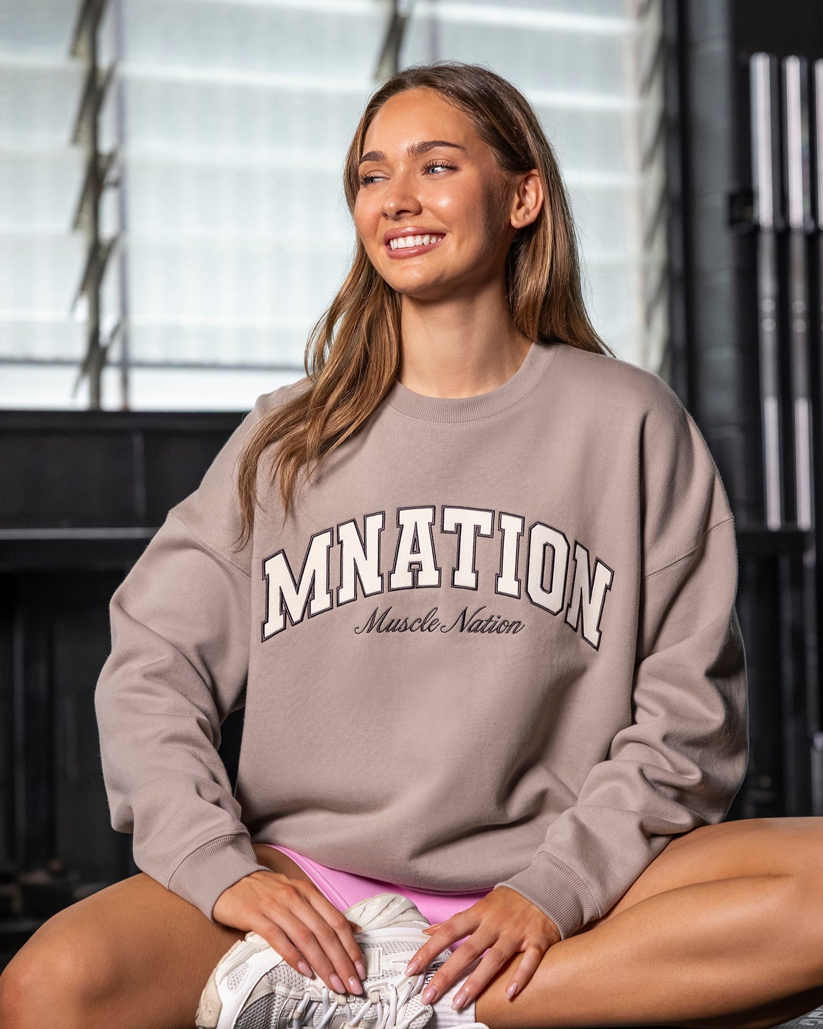 Muscle Nation Jumpers & Hoodies Studio Oversized Pullover - Oat