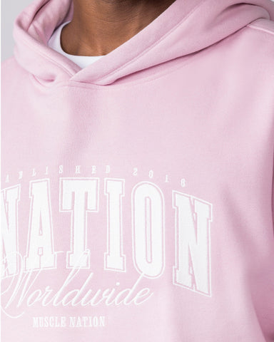 Muscle Nation Jumpers & Hoodies Worldclass Oversized Hoodie - Washed Powder Pink