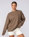 Muscle Nation Jumpers Lee Lem Crew Pullover - Washed Hazelnut