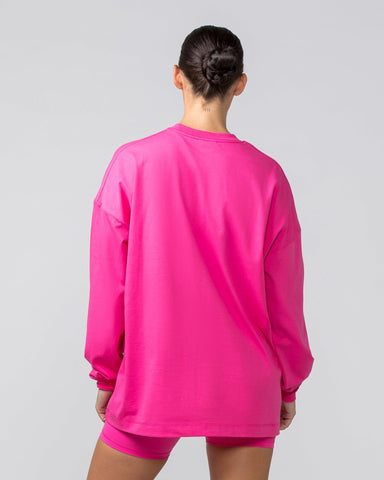 Muscle Nation Jumpers OG Oversized Long Sleeve Tee - Luminous Pink