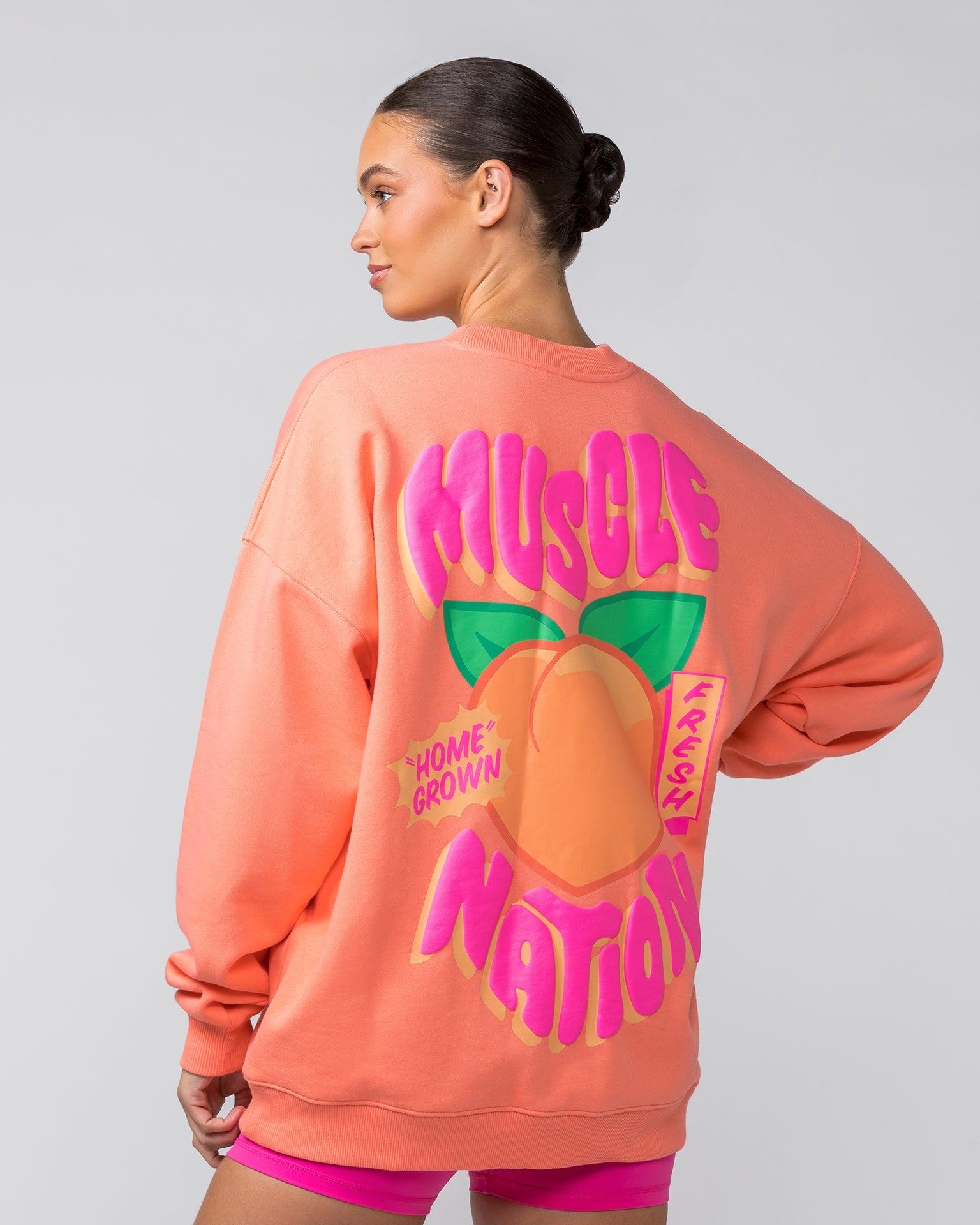 Muscle Nation Jumpers Peachy Oversized Pullover - Peachy