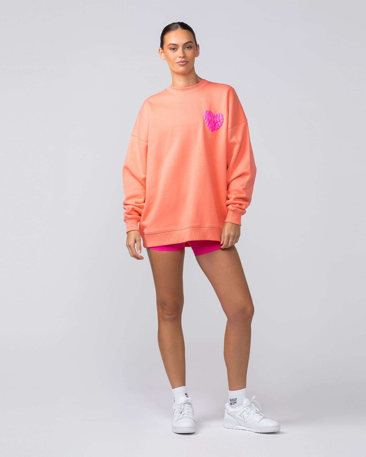 Muscle Nation Jumpers Peachy Oversized Pullover - Peachy
