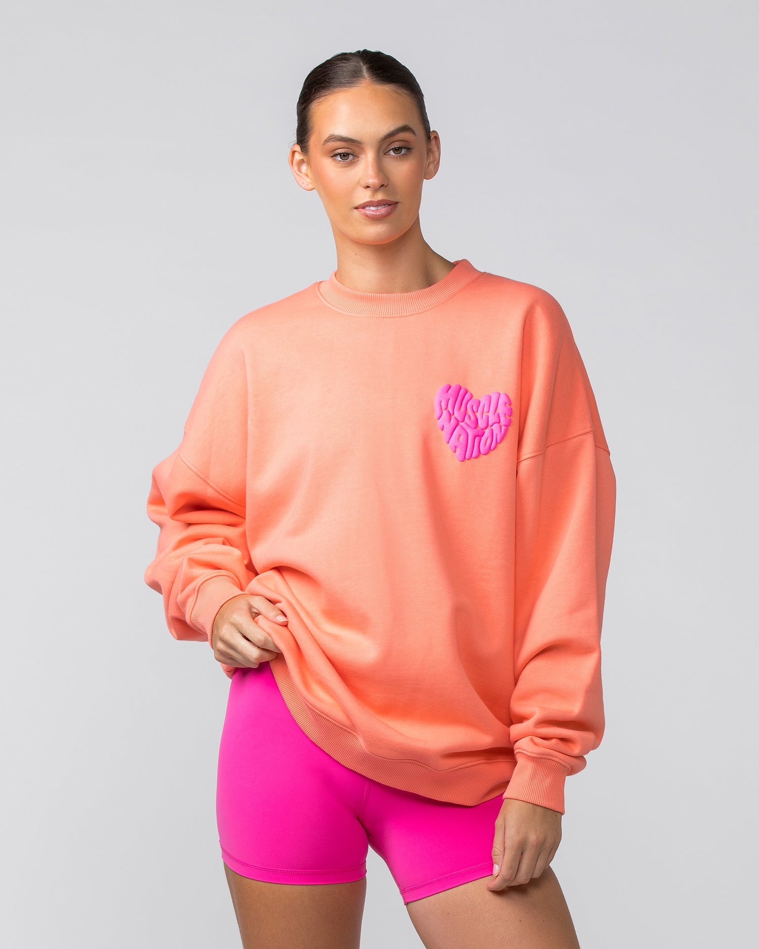 Muscle Nation Jumpers Peachy Oversized Pullover - Peachy