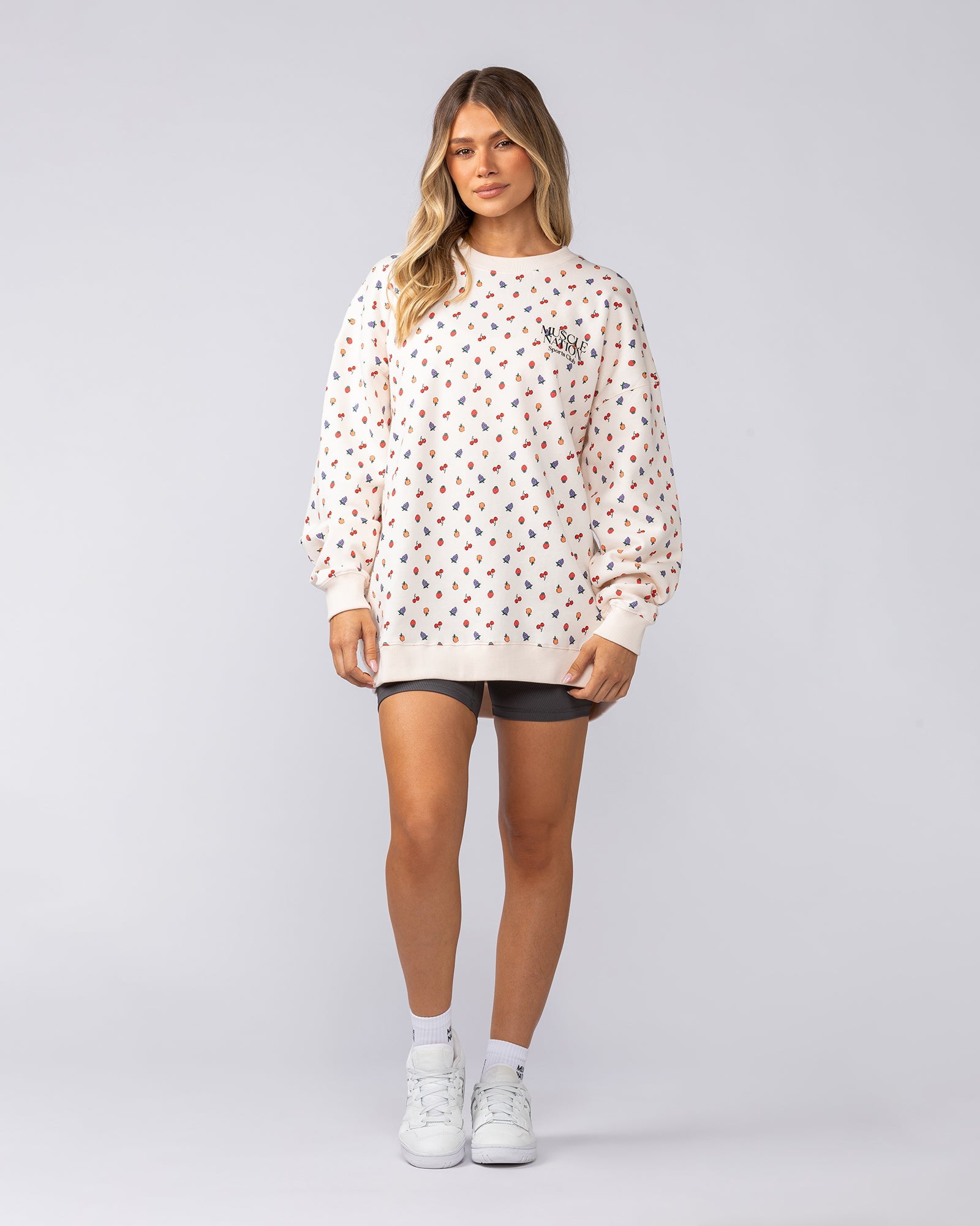 Muscle Nation Jumpers Smoothie Oversized Pullover - Smoothie Print