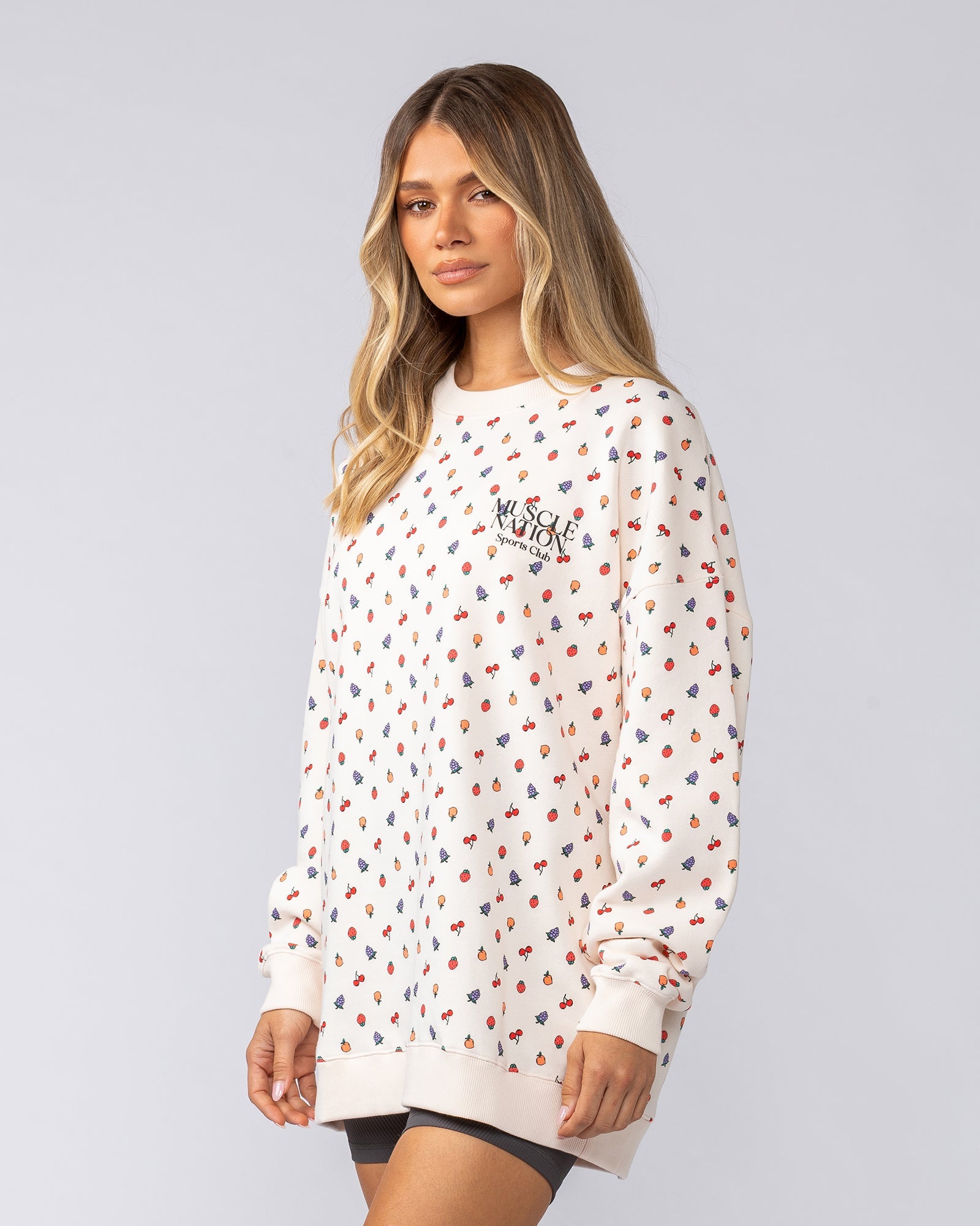 Muscle Nation Jumpers Smoothie Oversized Pullover - Smoothie Print