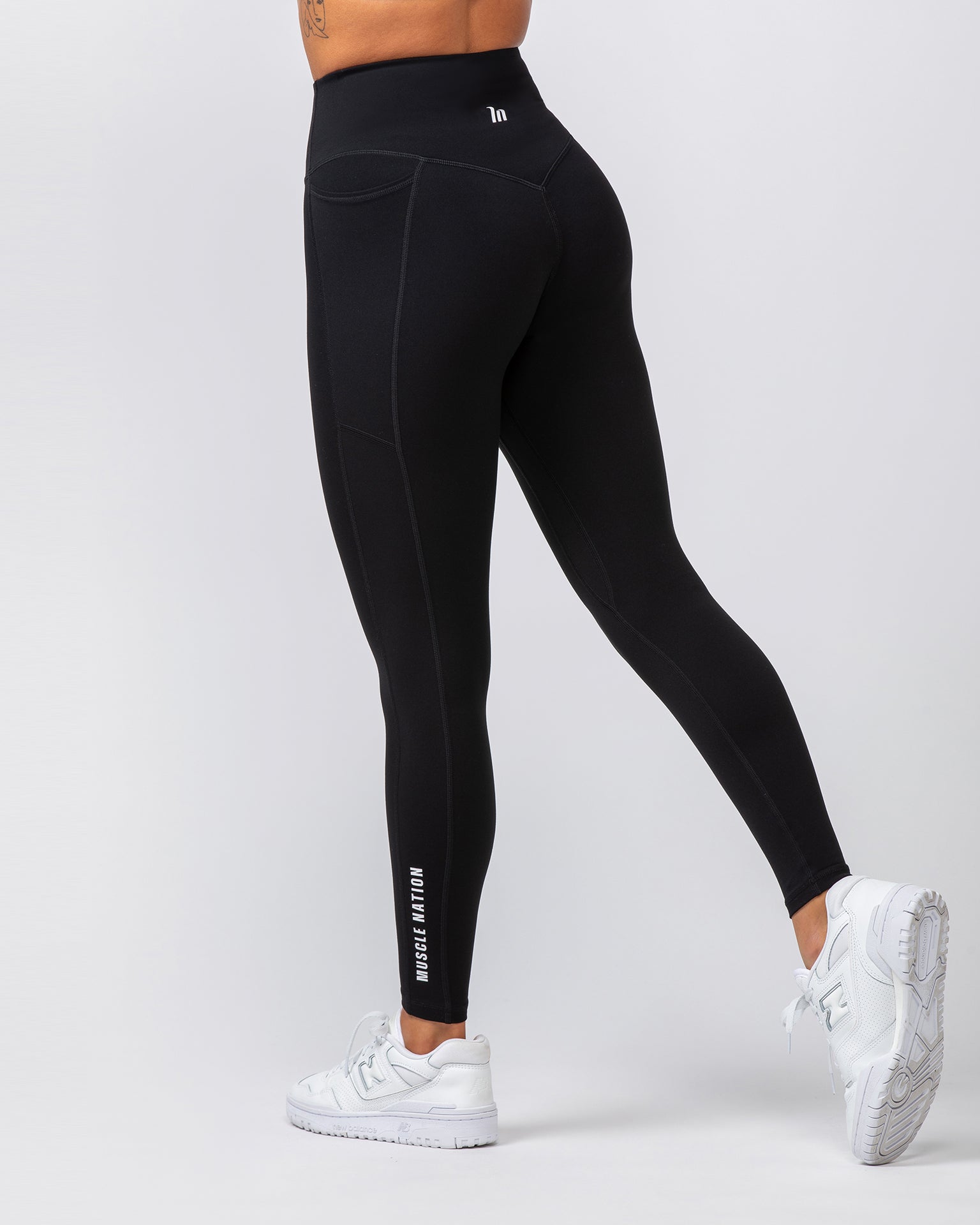 Muscle Nation Leggings Agility Aura Pocket Ankle Length Leggings - Black