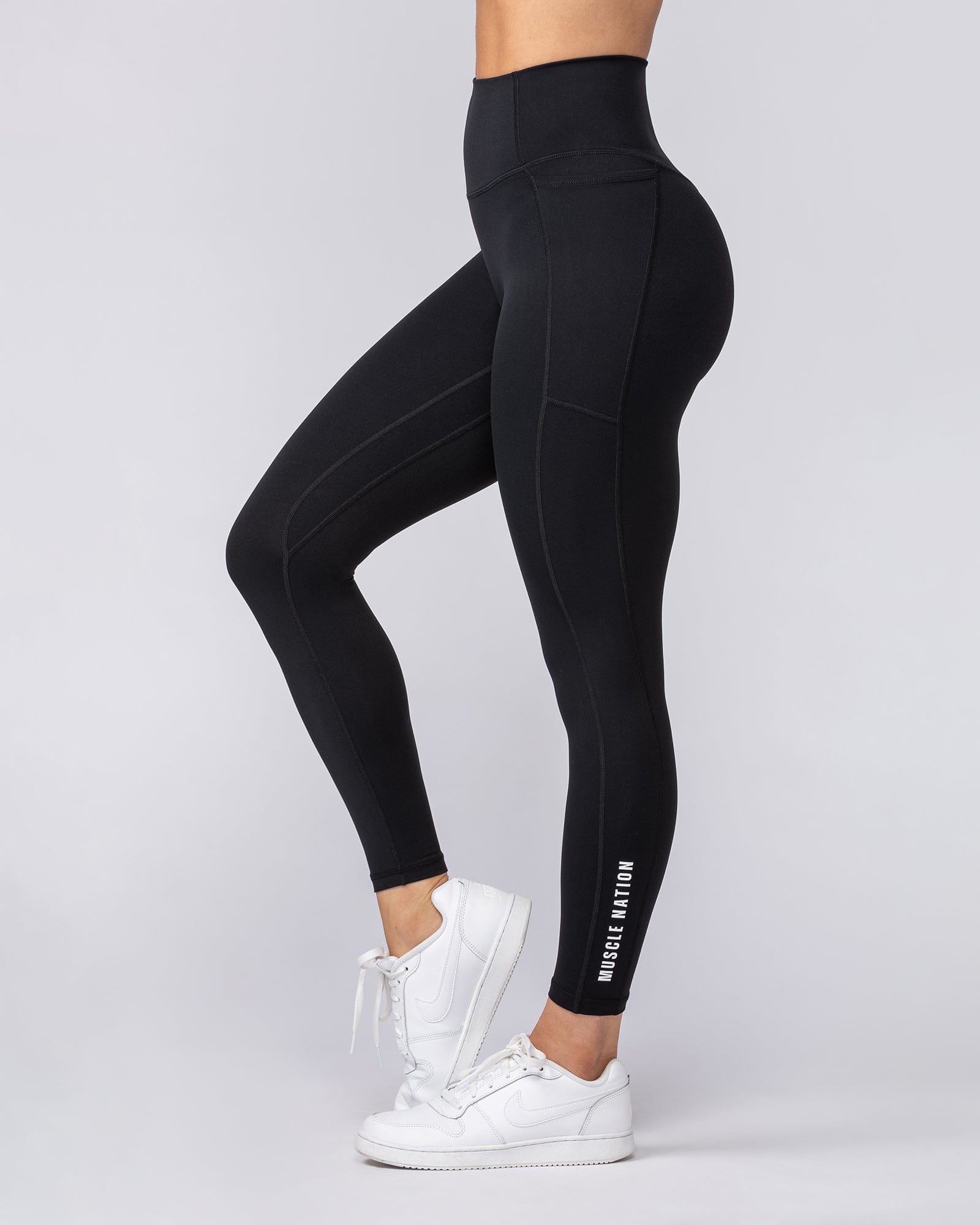 Muscle Nation Leggings Agility Aura Pocket Ankle Length Leggings - Black