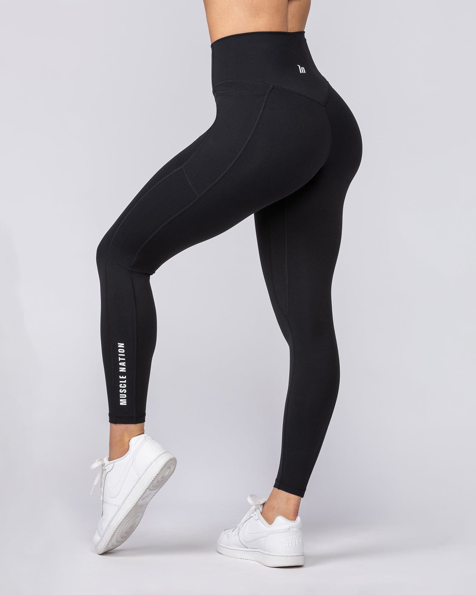 Muscle Nation Leggings Agility Aura Pocket Ankle Length Leggings - Black