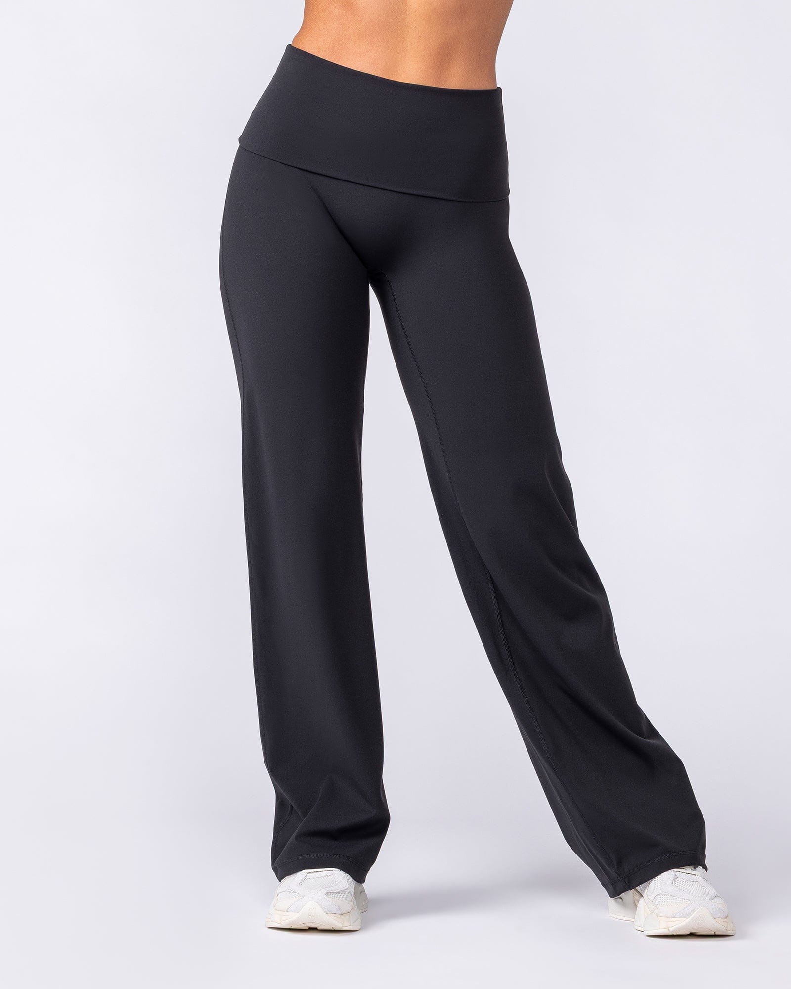 Muscle Nation Leggings Aura Fold Over Straight Leg Leggings Regular - Black