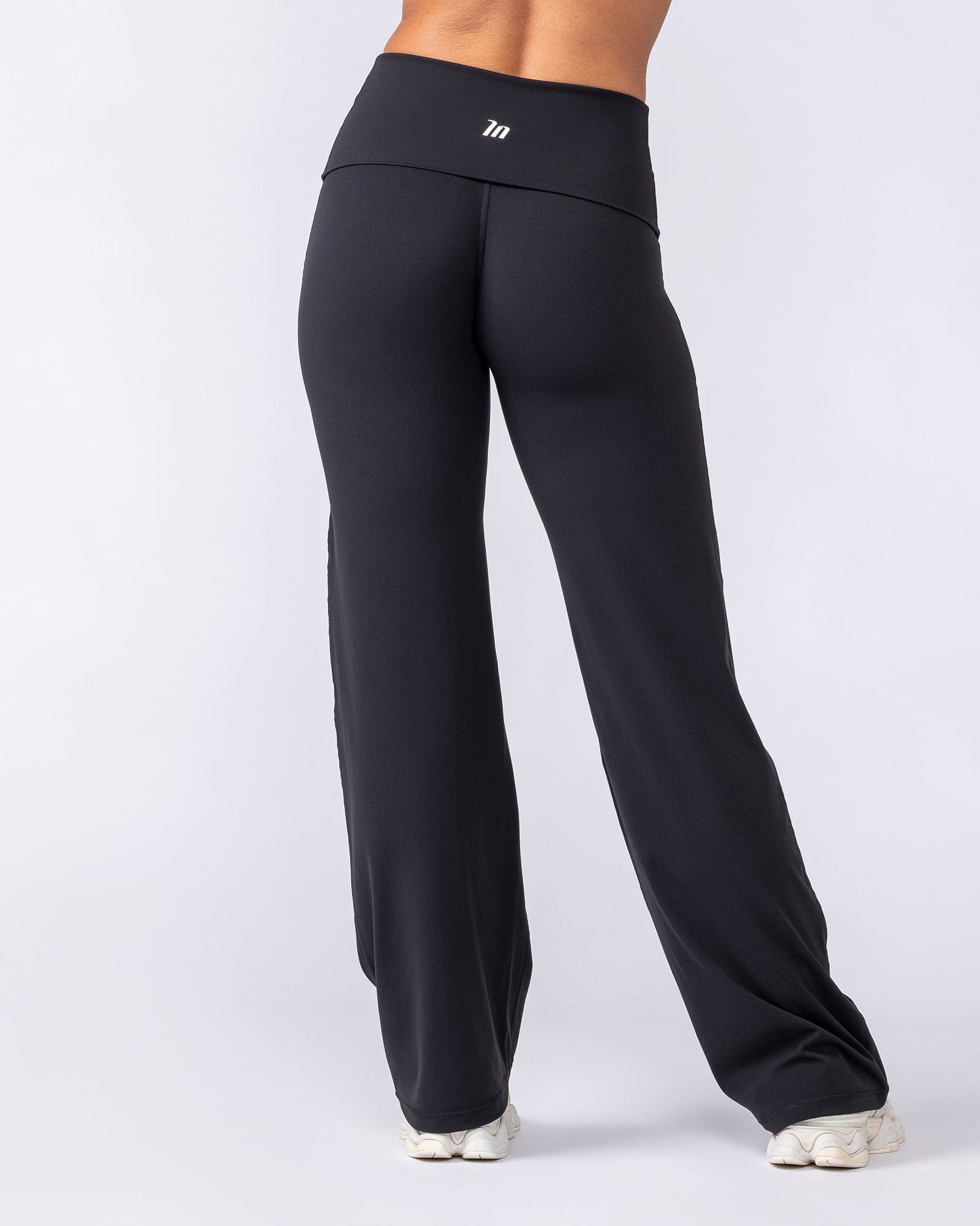 Muscle Nation Leggings Aura Fold Over Straight Leg Leggings Regular - Black