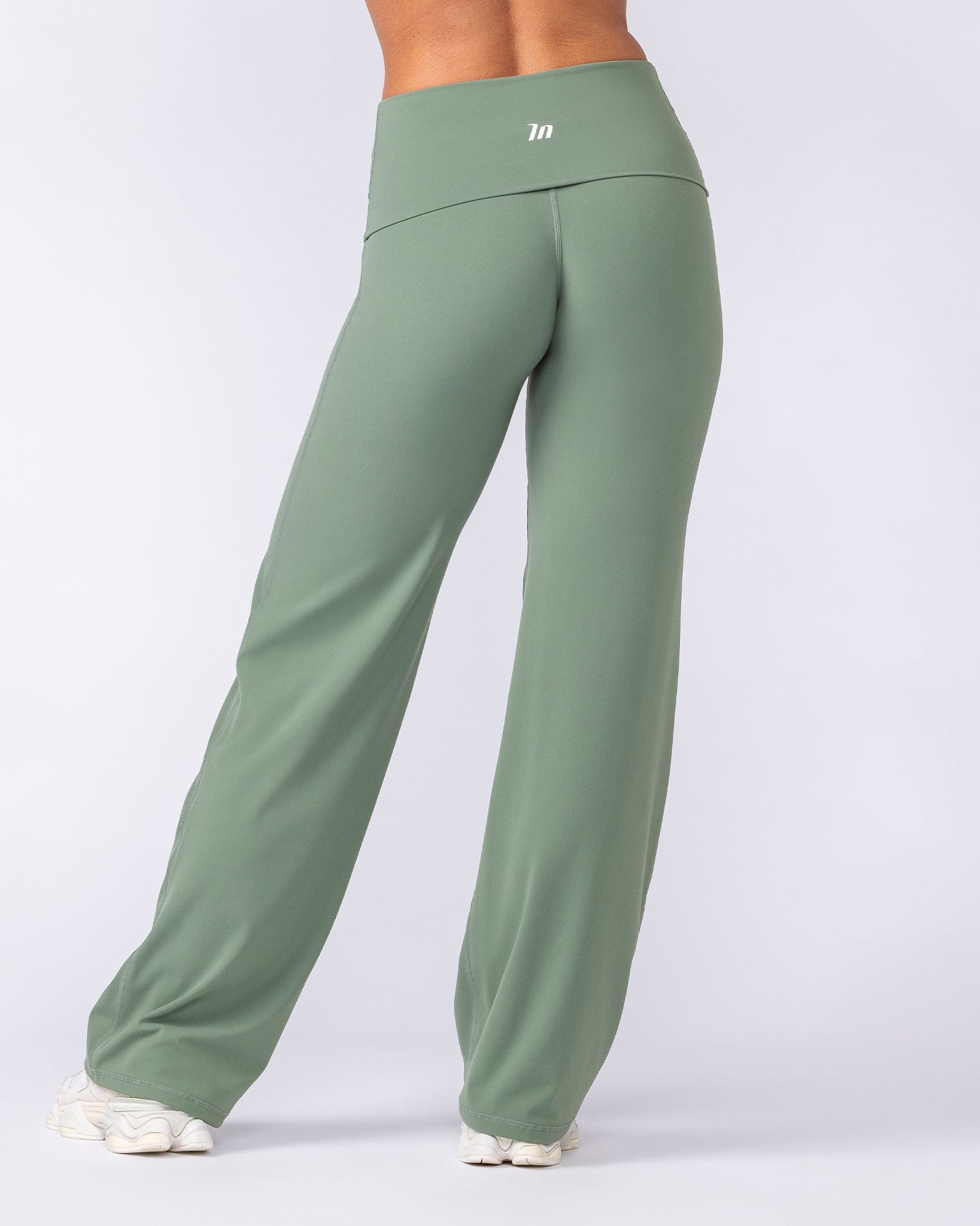 Muscle Nation Leggings Aura Fold Over Straight Leg Leggings Regular - Muted Khaki