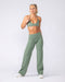 Muscle Nation Leggings Aura Fold Over Straight Leg Leggings Regular - Muted Khaki