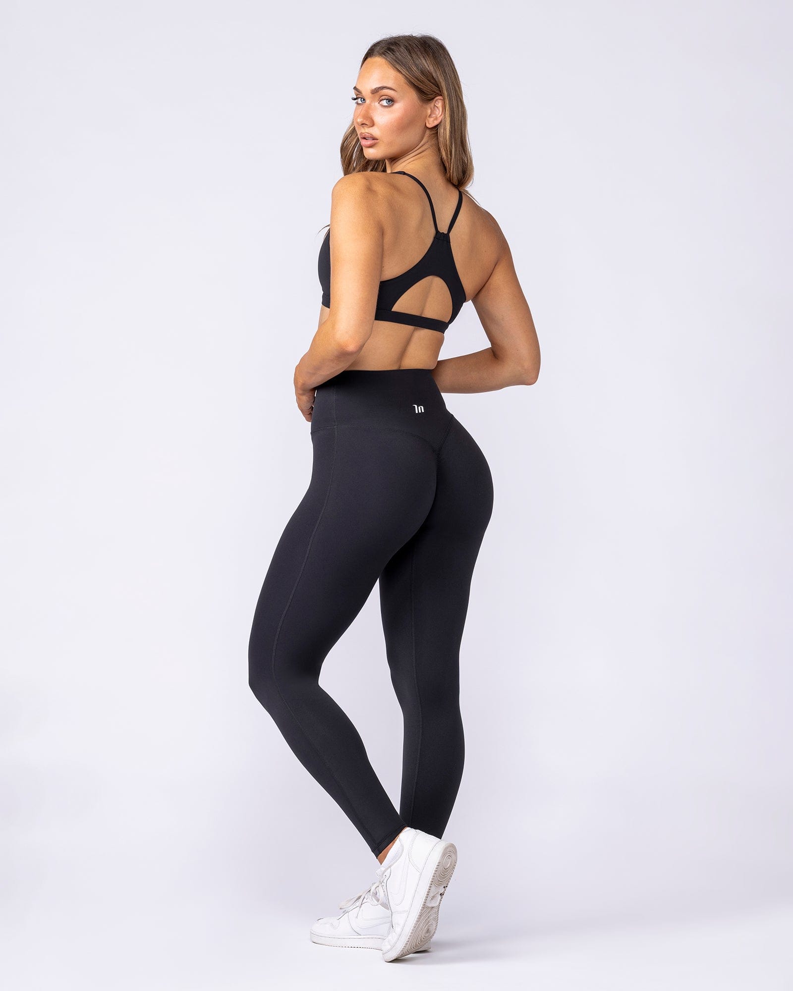 Muscle Nation Leggings Aura Peachy High Invisible Scrunch Full Length Leggings - Black