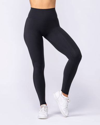 Muscle Nation Leggings Aura Peachy High Invisible Scrunch Full Length Leggings - Black