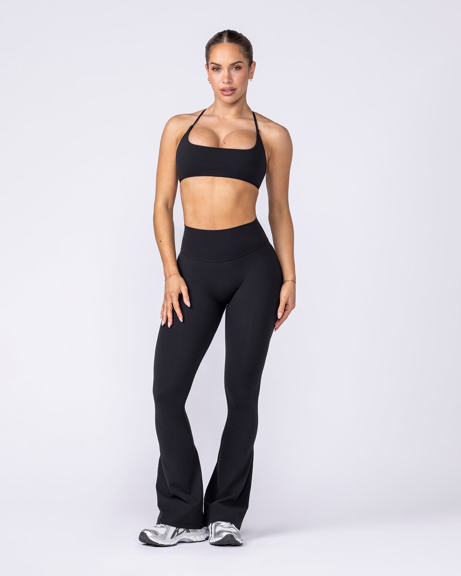 Muscle Nation Leggings Aura Peachy Invisible Scrunch Flare Leggings - Black