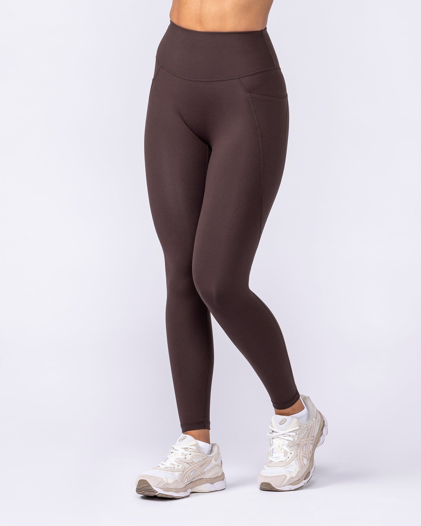Muscle Nation Leggings Booty Shaper Pocket Ankle Length Leggings - Cocoa