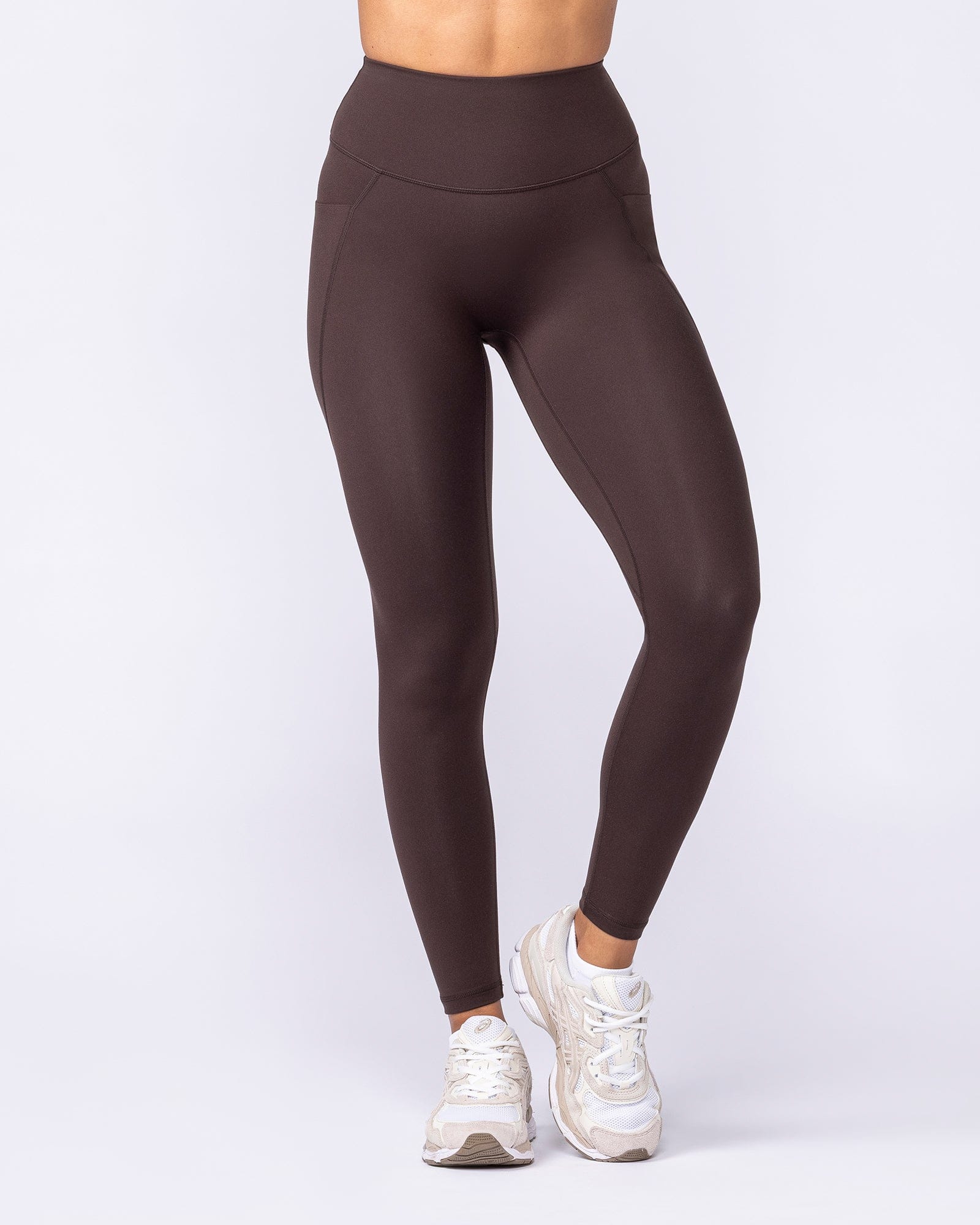 Muscle Nation Leggings Booty Shaper Pocket Ankle Length Leggings - Cocoa